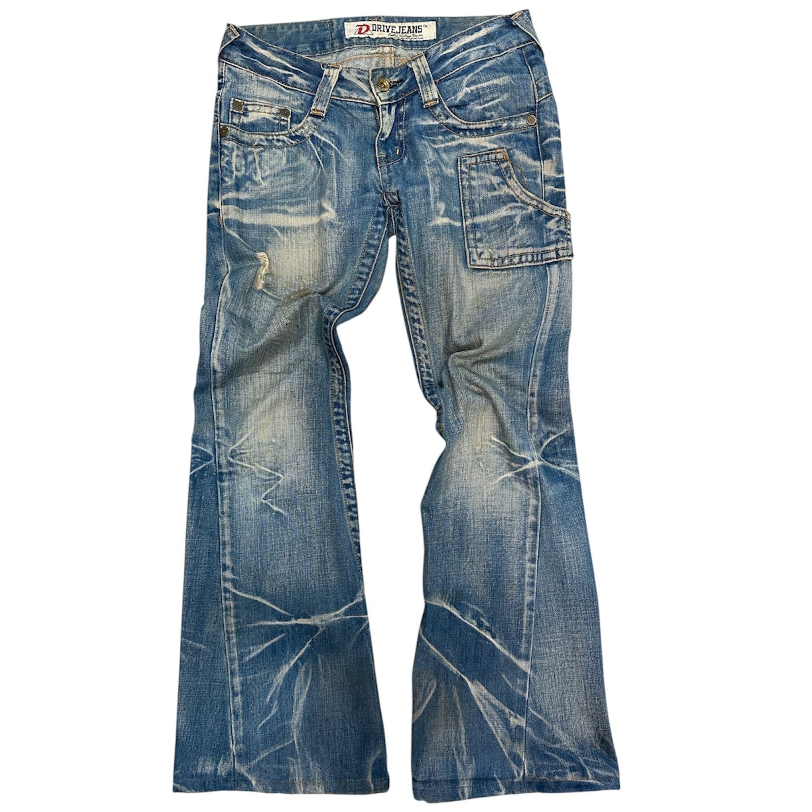 Vintage Blue Wash Utility Thrifted Jeans – Drive Jeans Co.